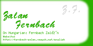 zalan fernbach business card